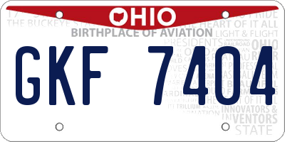 OH license plate GKF7404