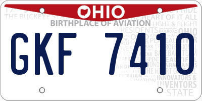 OH license plate GKF7410