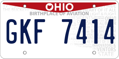 OH license plate GKF7414