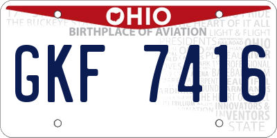 OH license plate GKF7416