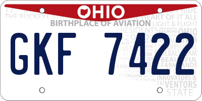 OH license plate GKF7422
