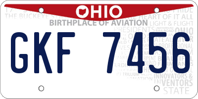 OH license plate GKF7456