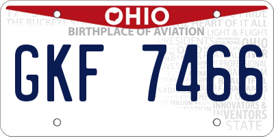 OH license plate GKF7466