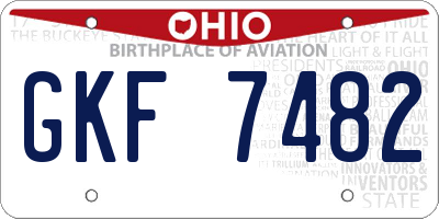 OH license plate GKF7482