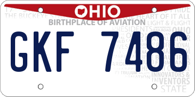 OH license plate GKF7486