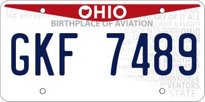 OH license plate GKF7489