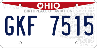 OH license plate GKF7515