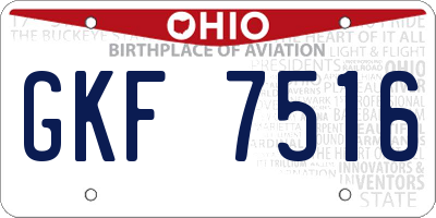 OH license plate GKF7516