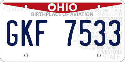 OH license plate GKF7533
