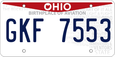 OH license plate GKF7553