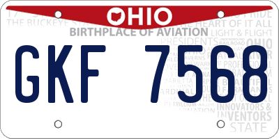 OH license plate GKF7568