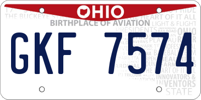 OH license plate GKF7574