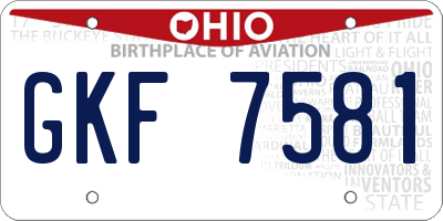 OH license plate GKF7581