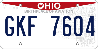 OH license plate GKF7604