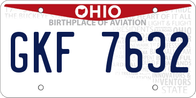 OH license plate GKF7632