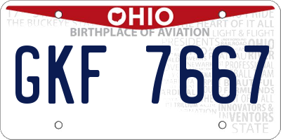 OH license plate GKF7667