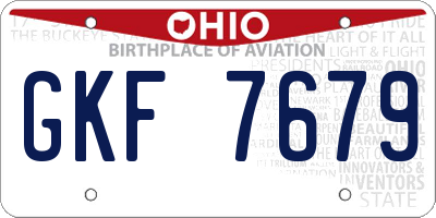 OH license plate GKF7679