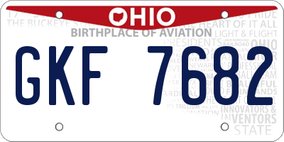 OH license plate GKF7682