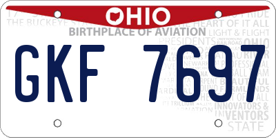 OH license plate GKF7697