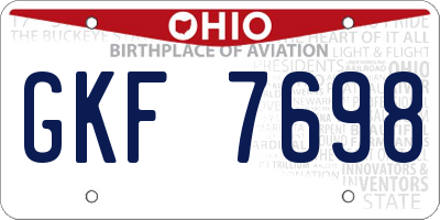 OH license plate GKF7698