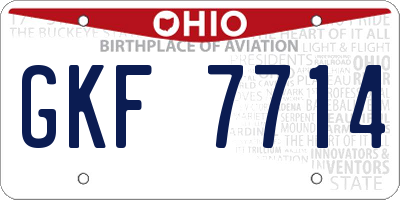 OH license plate GKF7714
