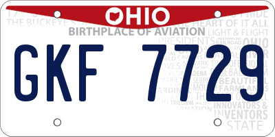 OH license plate GKF7729