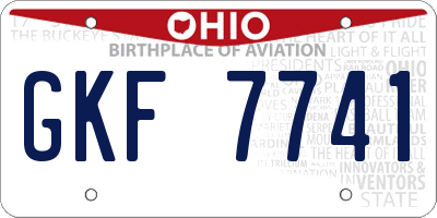 OH license plate GKF7741