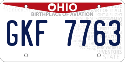 OH license plate GKF7763