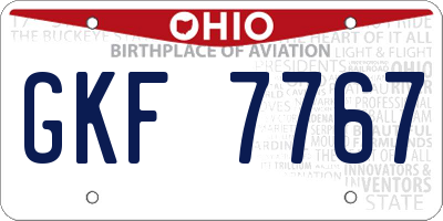 OH license plate GKF7767
