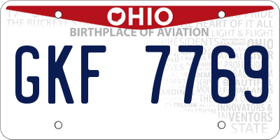 OH license plate GKF7769