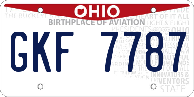 OH license plate GKF7787