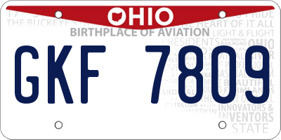 OH license plate GKF7809