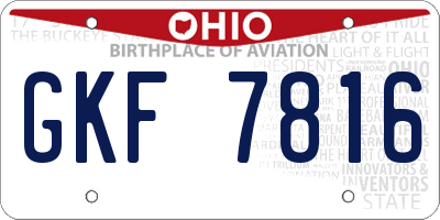 OH license plate GKF7816