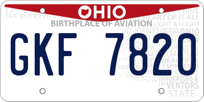 OH license plate GKF7820