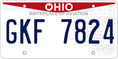 OH license plate GKF7824