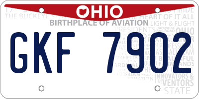 OH license plate GKF7902