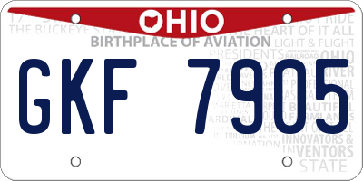 OH license plate GKF7905