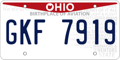 OH license plate GKF7919
