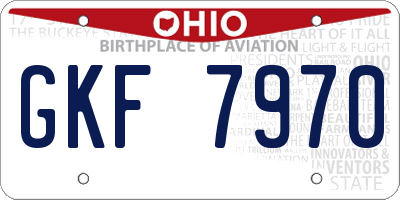 OH license plate GKF7970
