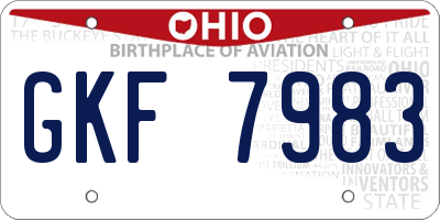 OH license plate GKF7983