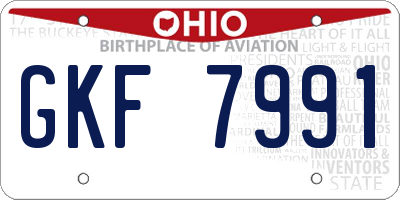 OH license plate GKF7991