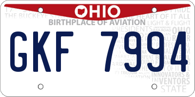 OH license plate GKF7994
