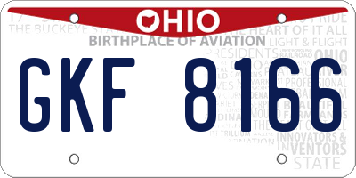 OH license plate GKF8166