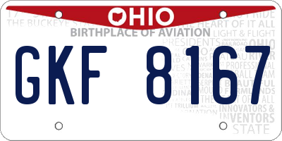 OH license plate GKF8167
