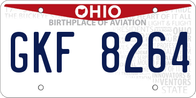 OH license plate GKF8264