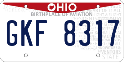 OH license plate GKF8317