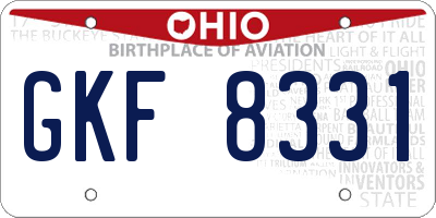 OH license plate GKF8331