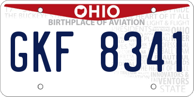 OH license plate GKF8341