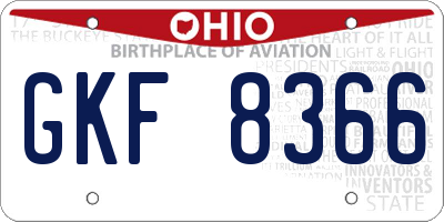 OH license plate GKF8366