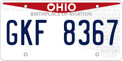 OH license plate GKF8367